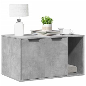 Mueble arenero para gatos madera gris hormigón 80x50x45