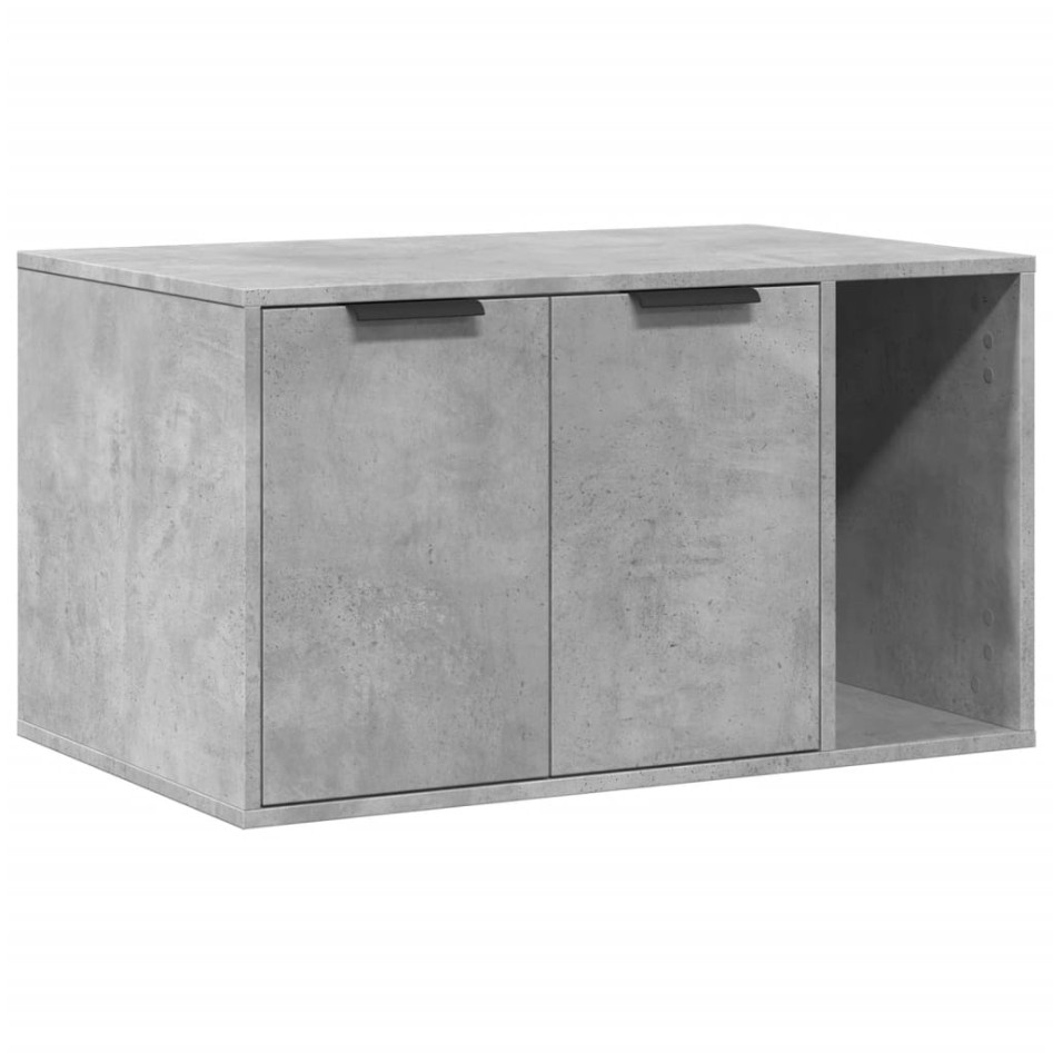 Mueble arenero para gatos madera gris hormigón 80x50x45