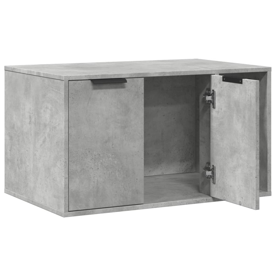 Mueble arenero para gatos madera gris hormigón 80x50x45