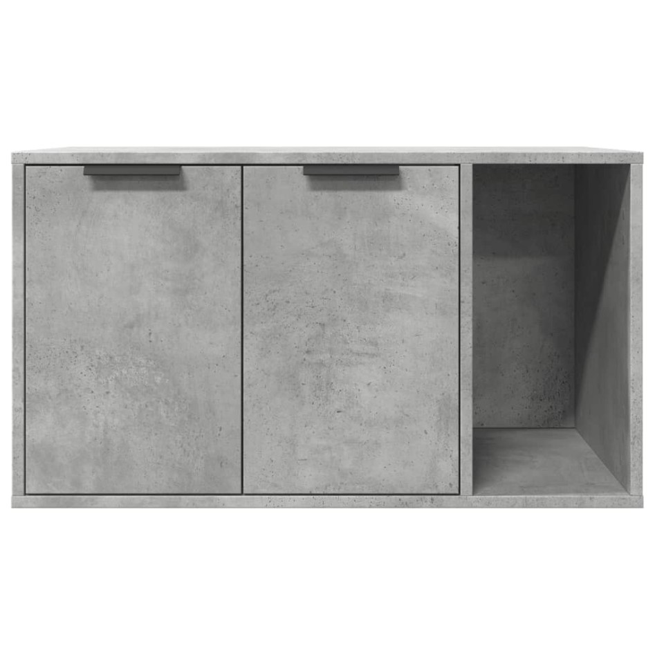 Mueble arenero para gatos madera gris hormigón 80x50x45