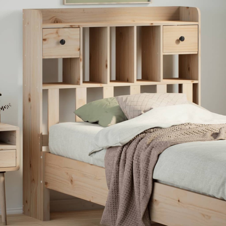 Cabecero de cama con almacenaje madera maciza de pino 75