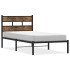 Estructura de cama sin colchón metal roble ahumado 100x200