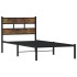 Estructura de cama sin colchón metal roble ahumado 100x200
