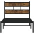 Estructura de cama sin colchón metal roble ahumado 100x200