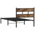 Estructura de cama sin colchón metal roble ahumado 100x200