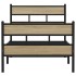 Estructura de cama sin colchón metal roble Sonoma 90x190