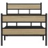 Estructura de cama sin colchón metal roble Sonoma 75x190