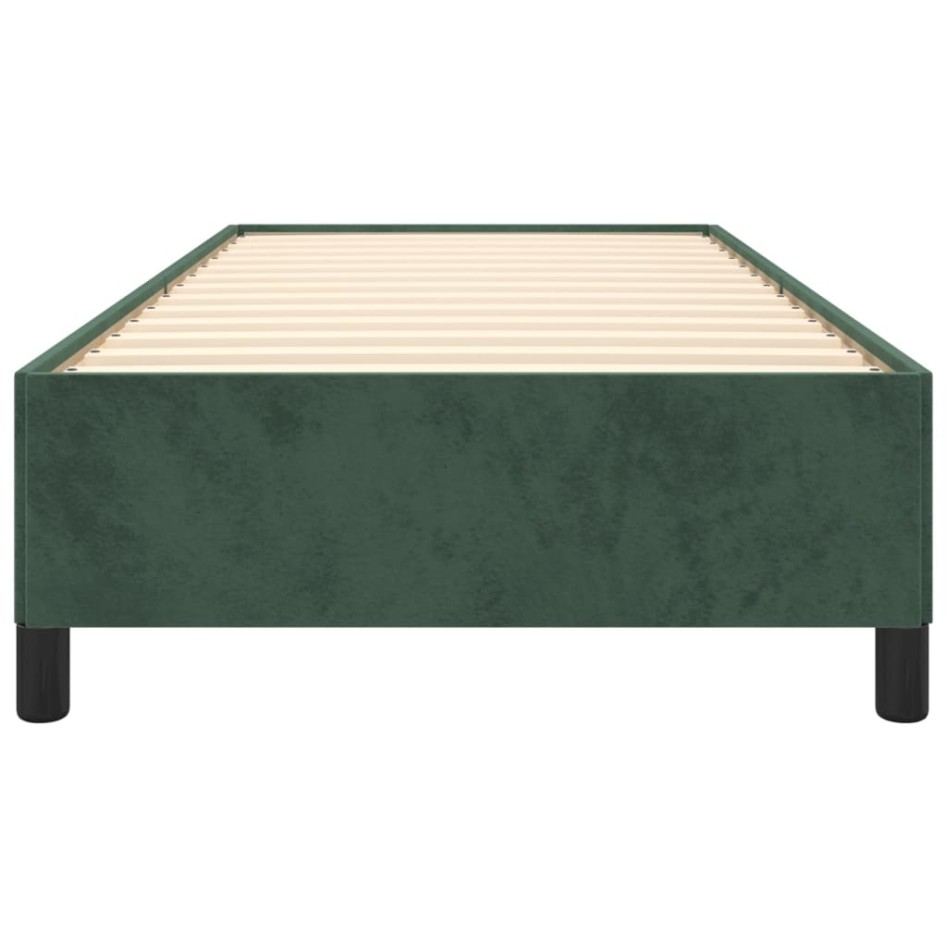 Estructura de cama sin colchón terciopelo verde oscuro