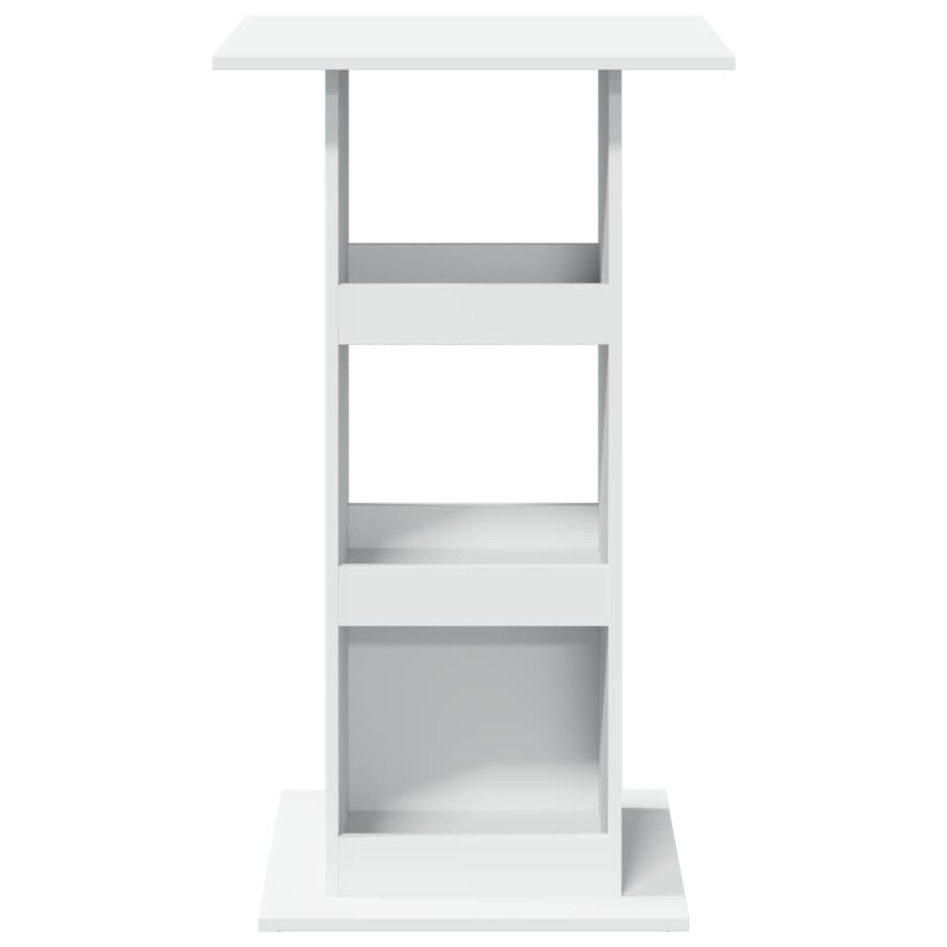 Mesa bar con almacenaje madera ingeniería blanca 60x60x102