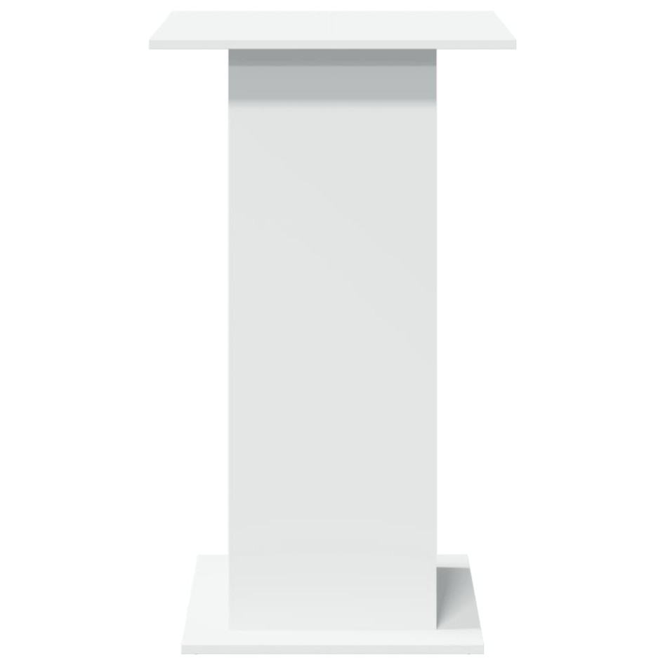 Mesa bar con almacenaje madera ingeniería blanca 60x60x102