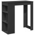 Mesa bar con estantes madera ingeniería negro 102x50x103,5