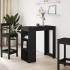 Mesa bar con estantes madera ingeniería negro 102x50x103,5