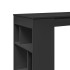 Mesa bar con estantes madera ingeniería negro 102x50x103,5
