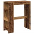 Mesa alta con estantes madera envejecida 90x40x103,5