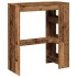 Mesa alta con estantes madera envejecida 90x40x103,5