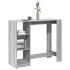 Mesa alta con estante gris Sonoma 124x46x103,5