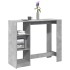 Mesa bar con estante madera gris hormigón 124x46x103,5