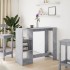 Mesa bar con estante madera gris hormigón 124x46x103,5