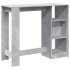 Mesa bar con estante madera gris hormigón 124x46x103,5