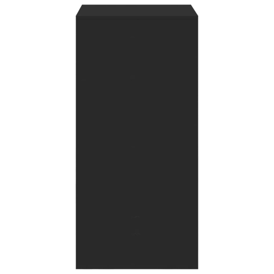 Mesa alta de bar madera de ingeniería negra 51x50x103,5