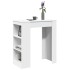 Mesa alta con estantes madera ingeniería blanca 95x47x103,5