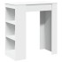 Mesa alta con estantes madera ingeniería blanca 95x47x103,5