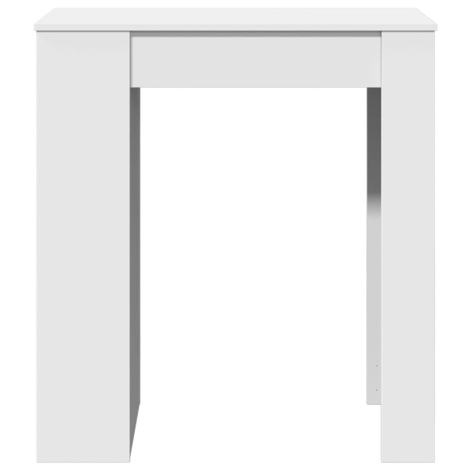 Mesa alta con estantes madera ingeniería blanca 95x47x103,5