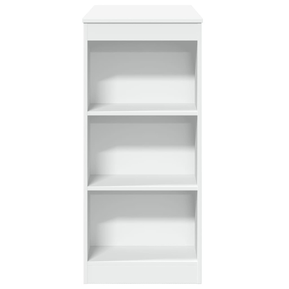 Mesa alta con estantes madera ingeniería blanca 95x47x103,5