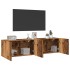 Muebles de TV de pared 2 uds madera envejecida 80x30x41