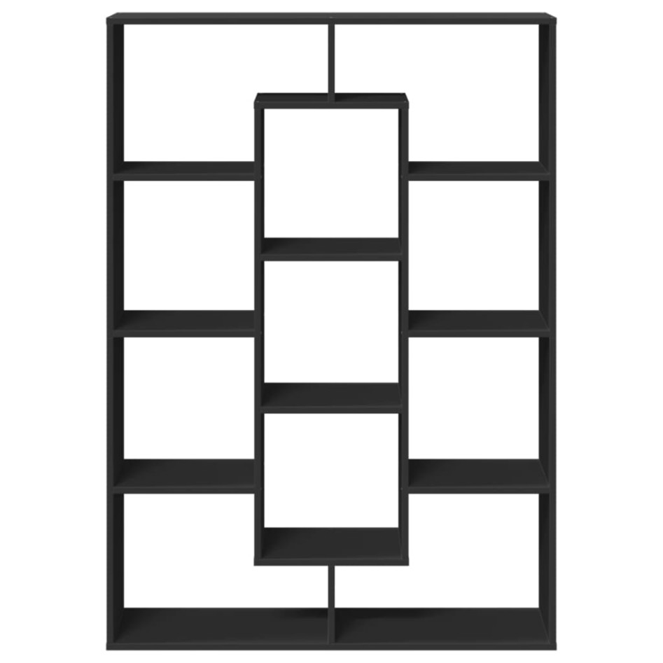 Estantería de madera de ingeniería negra 80x31x169