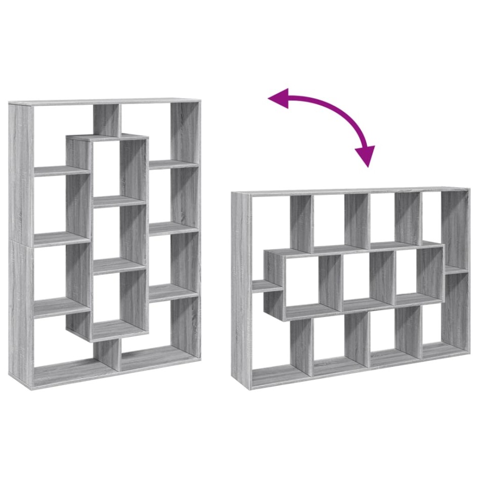 Estantería madera de ingeniería gris Sonoma 102x29x143