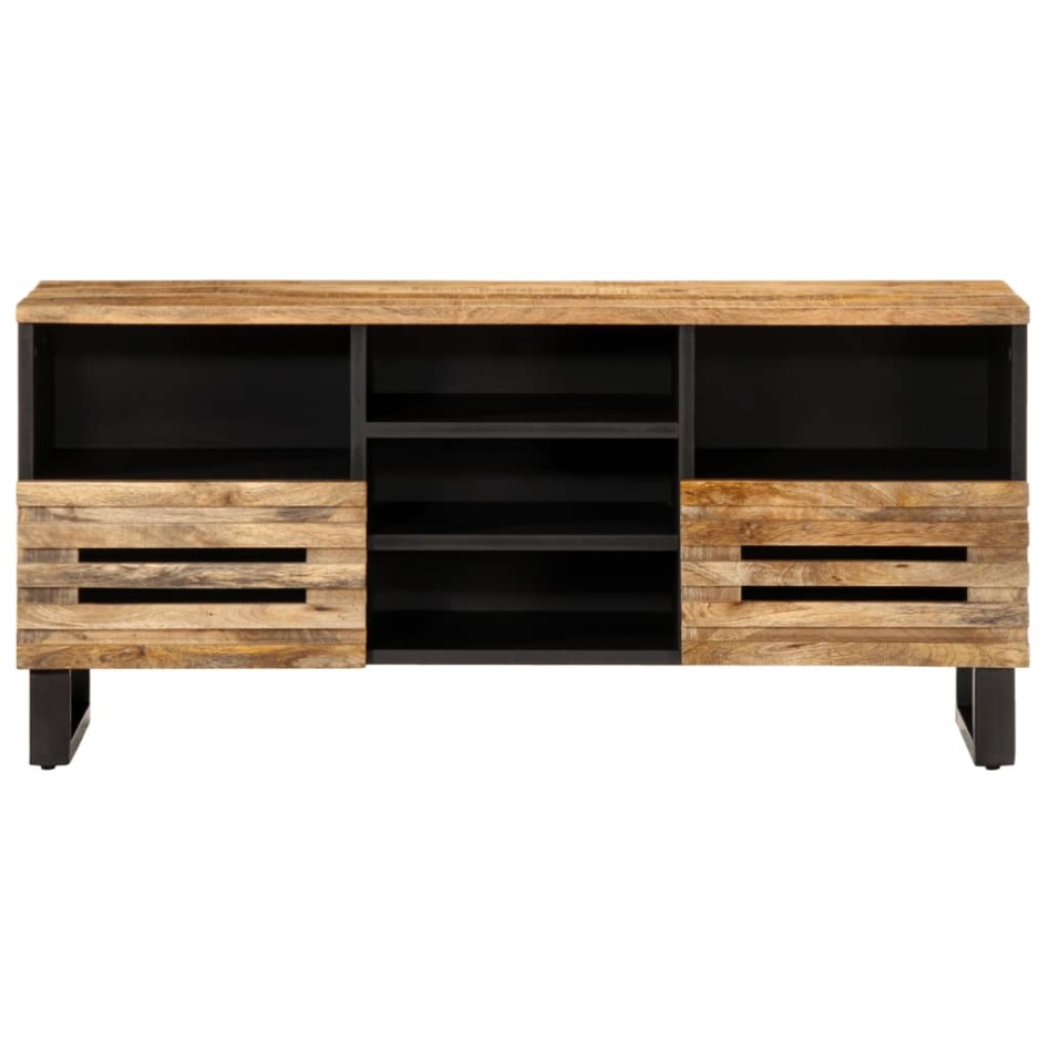 Mueble de TV madera maciza de mango rugosa 100x34x46