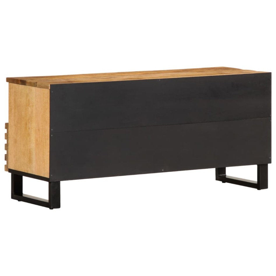 Mueble de TV madera maciza de mango rugosa 100x34x46
