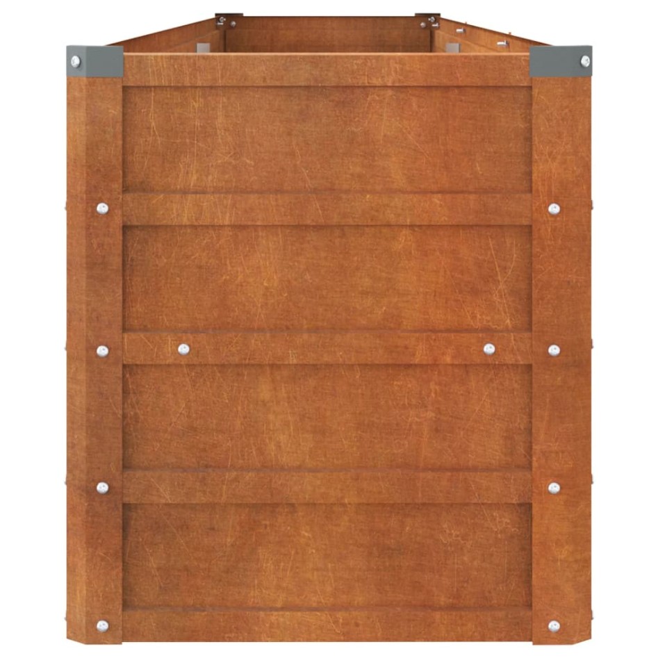Arriate oxidado de acero corten 240x40x45