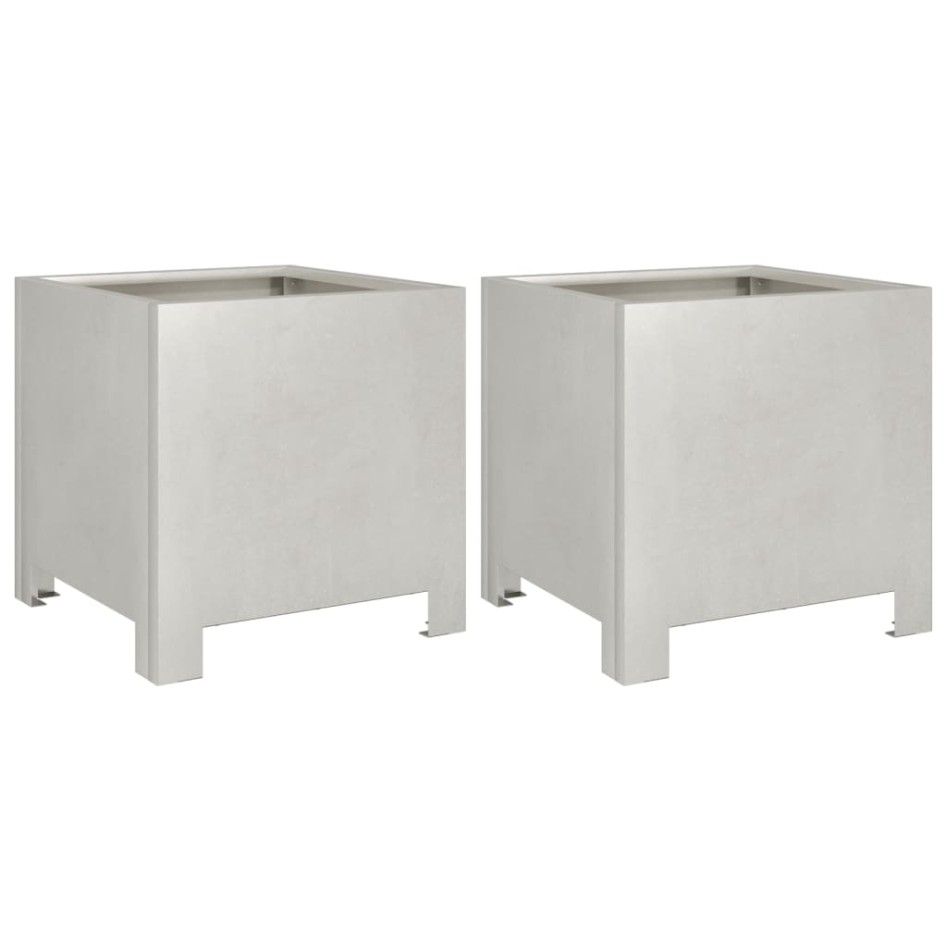 Jardineras 2 unidades acero inoxidable 30x30x30