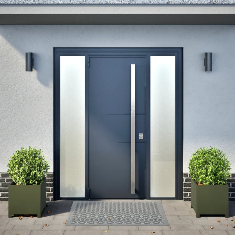 Jardineras 2 unidades acero verde oliva 40x40x40