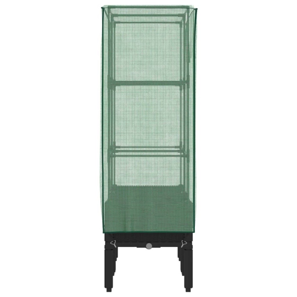 Arriate con cubierta invernadero aspecto ratán 80x40x140