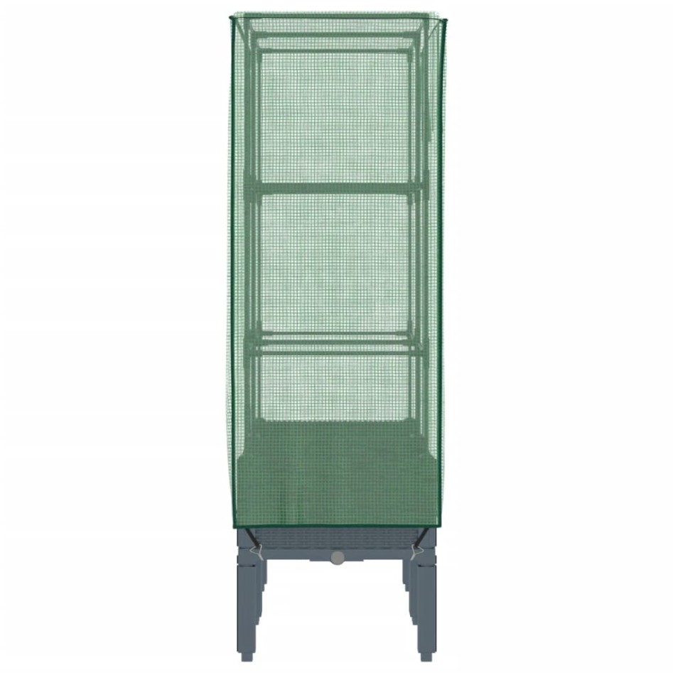 Arriate con cubierta invernadero aspecto ratán 80x40x140