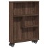 Carrito de almacenaje estrecho madera marrón roble 48x13x68