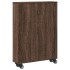 Carrito de almacenaje estrecho madera marrón roble 48x13x68