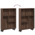 Carrito de almacenaje estrecho madera marrón roble 48x13x68
