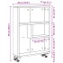 Carrito de almacenaje estrecho madera marrón roble 48x13x68