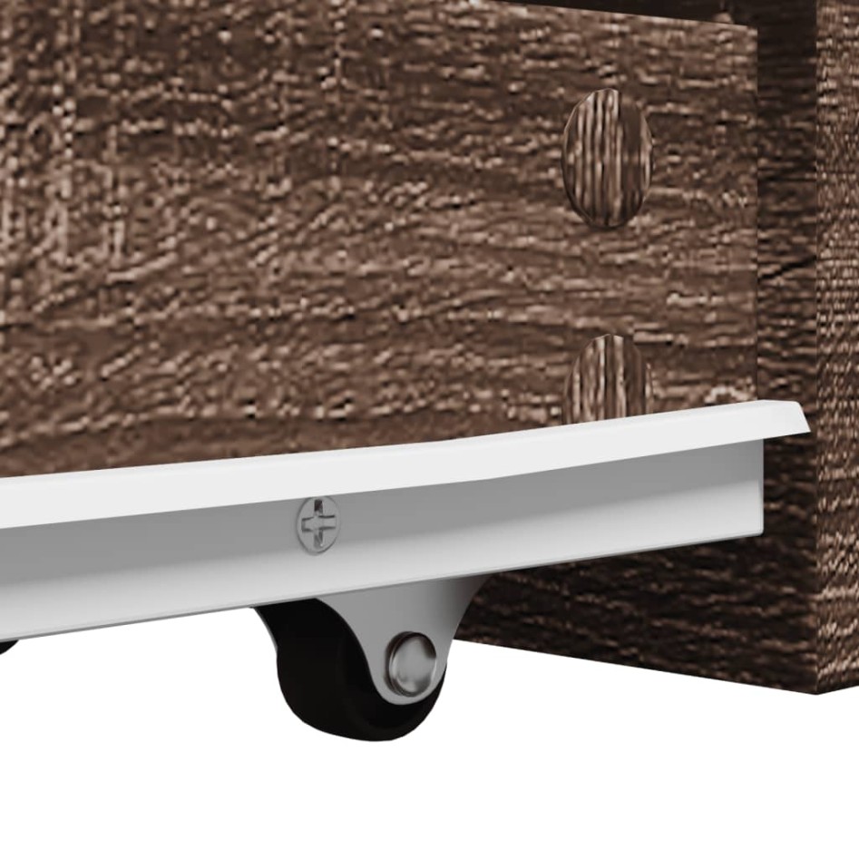 Armario de baño estrecho con ruedas madera marrón