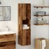 Armario pared baño madera ingeniería envejecida 30x30x130