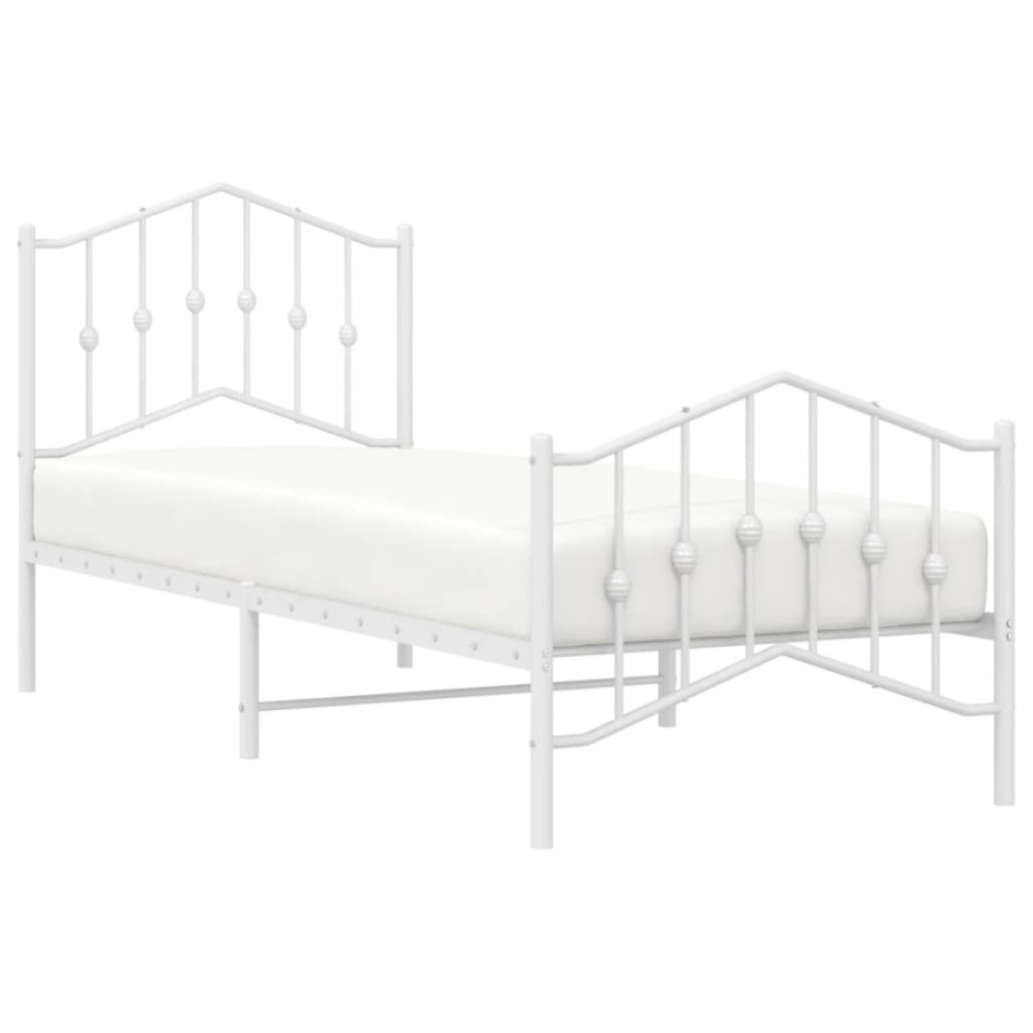 Estructura cama sin colchón con estribo metal blanco 80x200