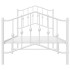 Estructura cama sin colchón con estribo metal blanco 80x200