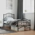 Estructura cama sin colchón con estribo metal negro 75x190