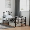 Estructura cama sin colchón con estribo metal negro 75x190 cm