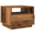 Mesa de centro con luces LED madera envejecida 50x49x40