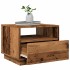 Mesa de centro con luces LED madera envejecida 50x49x40